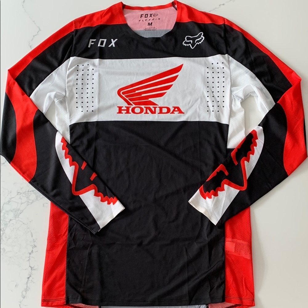 Fox x Honda Flexair Men's Long-Sleeve Jersey - Red, Black & White
